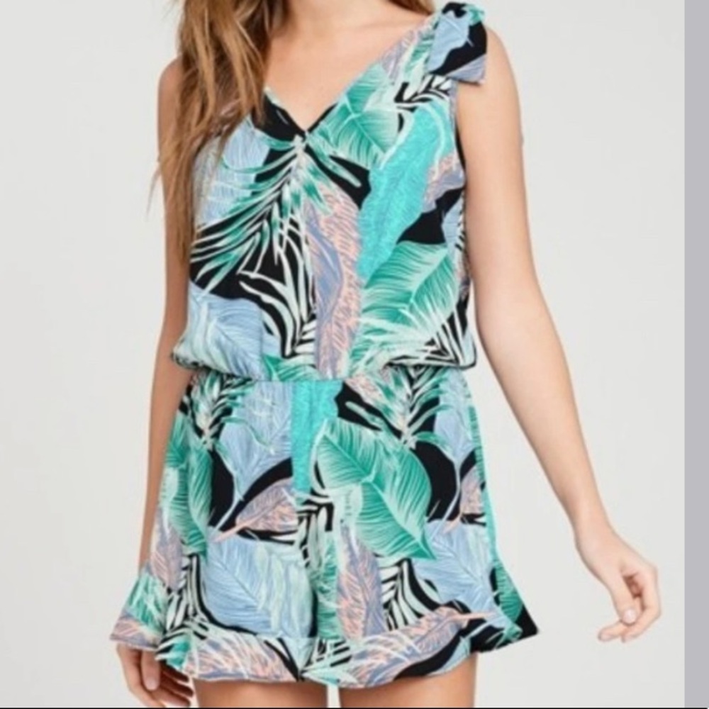 White Birch Tropical Ruffle Summer Romper
